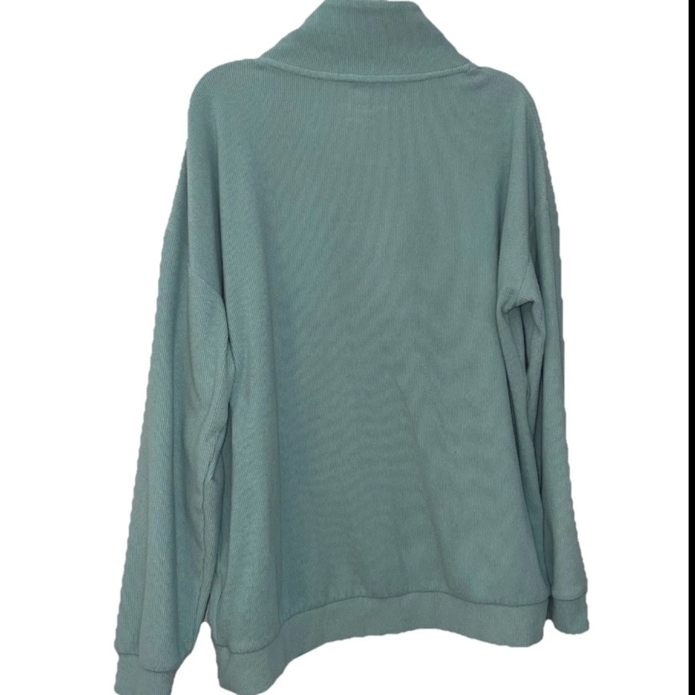 Marc New York Ribbed 1/4 Zip Sweatshirt Womens Medium Cozy - Picture 2 of 9